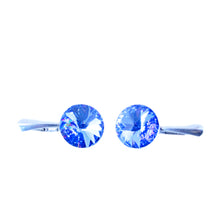 Cercei Leverback Rivoli, Light Sapphire, Argint 925, 12mm