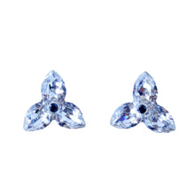 Cercei Pear X3, Cristal/Alb, Argint 925, 13mm