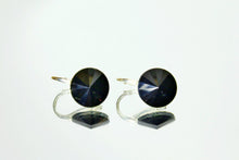 Cercei Mini Rivoli, Jet Hematite, Argint 925, 11mm
