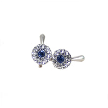 Cercei Ceralun Blue Eye, Alb Cristal/Albastru, Argint 925, 10mm