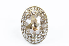 Inel Reglabil JellyFish Cerralun Oval Gold, AuriuArgint Placat Cu Aur