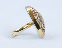 Inel Reglabil JellyFish Cerralun Oval Gold, AuriuArgint Placat Cu Aur