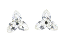 Cercei Pear X3, Cristal/Alb, Argint 925, 13mm