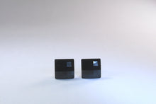 Cercei Chessboard, Jet, Argint 925, 10mm