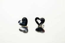 Cercei Heart, Jet, Argint 925, 10mm