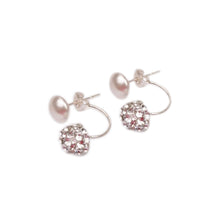 Cercei Pearl Ceralun Crystal Ball, Alb, Argint 925, 8mm