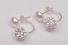 Cercei Pearl Ceralun Crystal Ball, Alb, Argint 925, 8mm