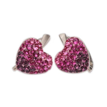 Cercei Heart Ceralun Amethyst, Mov/Roz, Argint 925, 14mm