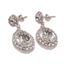 Cercei Fancy Ceralun, Cristal Alb, Argint 925, 18x13mm