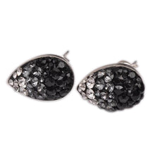 Cercei Multi Pear Ceralun Black Diamond, Gri/Negru, Argint 925, 14mm