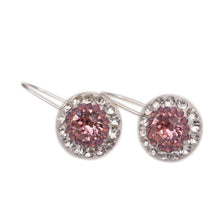 Cercei Rivoli Ceralun Rose Cristal, Roz/Alb, Argint 925, 13mm