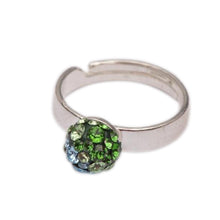 Inel Reglabil Xirius Ceralun, Verde, Argint 925, 7mm
