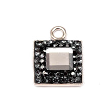 Pandantiv Base Ceralun Black Diamond, Gri/Cristal, Argint 925, 10mm