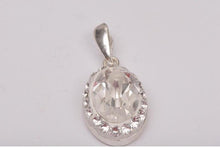 Pandantiv Oval Ceralun, Cristal, Argint 925, 18x13mm