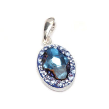 Pandantiv Oval Tribe Ceralun, Albastru, Argint 925, 18x13mm