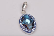 Pandantiv Oval Tribe Ceralun, Albastru, Argint 925, 18x13mm