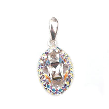 Pandantiv Oval Tribe Ceralun, Cristal/ Efect De Curcubeu, Argint 925, 18x13mm