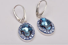 Cercei Leverback Tribe Ceralun Aquamarine, Albastri, Argint 925, 18x13mm