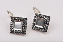 Cercei Base Ceralun Black Diamond, Gri, Argint 925, 10mm